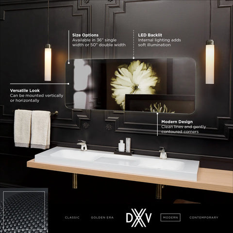 Miroir de 50 po DXV Modulus - double