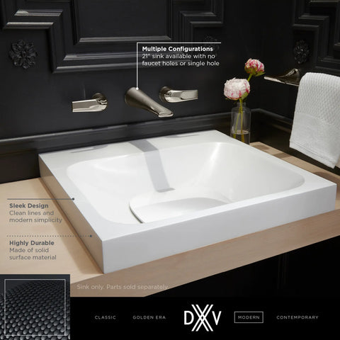 Lavabo de 21 po DXV Modulus - sans trous