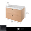DXV® Modulus 36 in. Two-Drawer Single Vanity Only // NATURAL OAK // 68360_DXV_Modulus_WallHung_Vanity_D19075036LH_Info_2_CDNwebp.webp