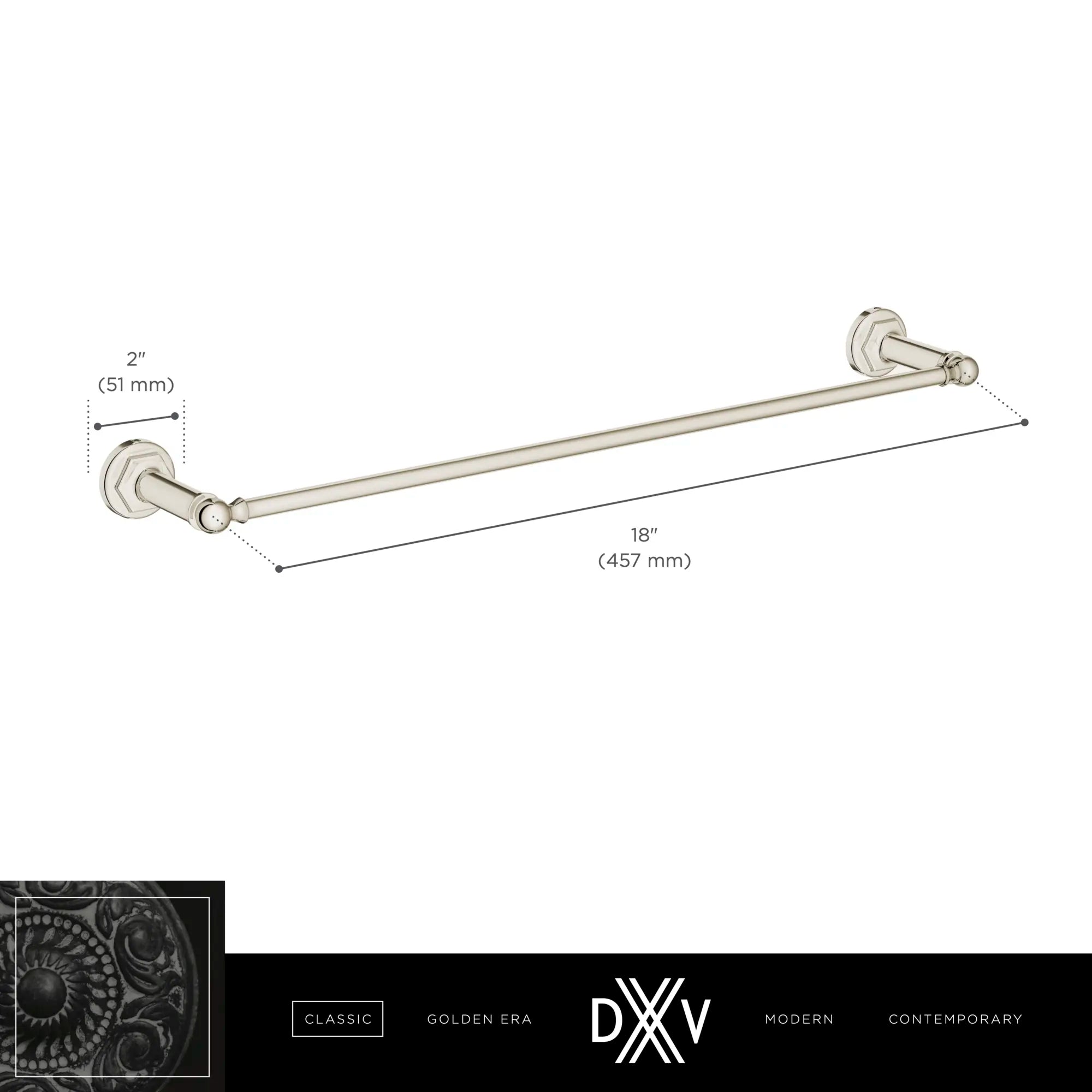 Porte-serviettes de 24 po Oak Hill // CHROME POLI // 68371_DXV_Oak_Hill_Acessories_D35155240_Infographic_1_CDNwebp.webp