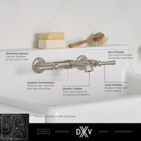 [D3515545C.100] Oak Hill® 2-Handle Wall Mount Bathroom Faucet with Lever Handles - Polished Chrome