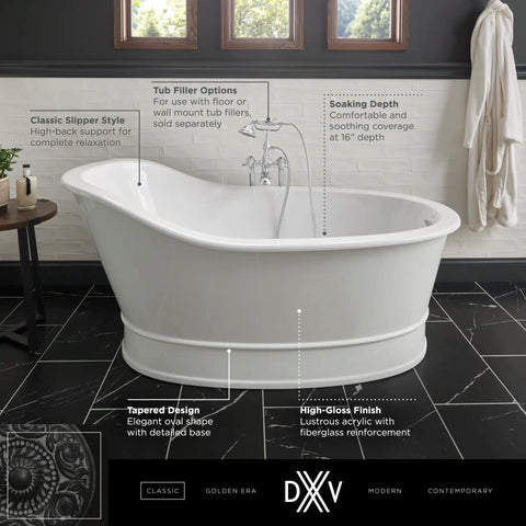Baignoire autoportante Oak Hill 66 x 36 po