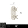 Oak Hill® 2-Handle Thermostatic Valve Trim Only with Cross Handles // POLISHED CHROME // 68389_DXV_Oak_Hill_2_Handle_Thermo_Slim_Valve_D35155528_Info_1_CDNwebp.webp