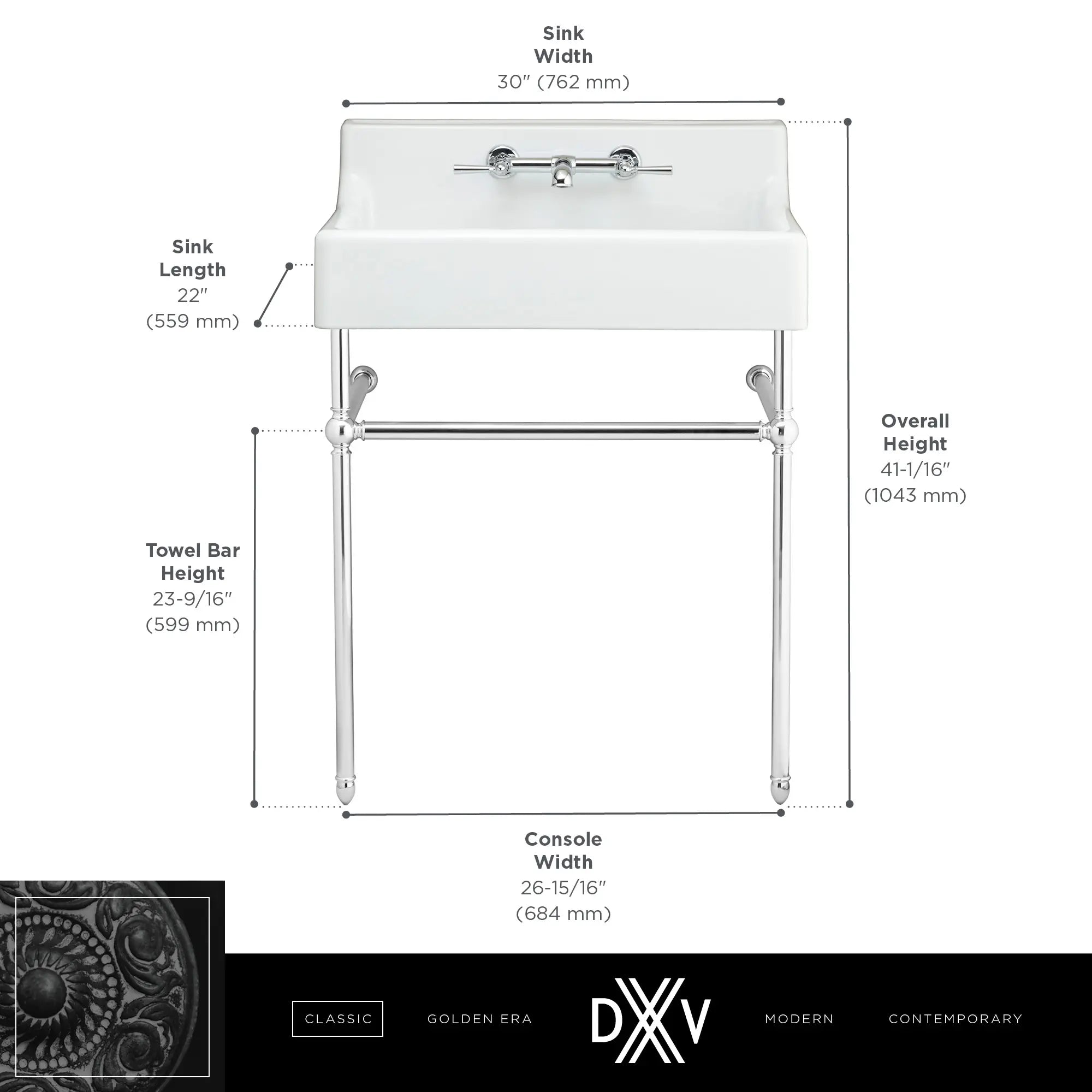 Console de 30 po Oak Hill // CHROME POLI // 68409_DXV_Oak_Hill_Console_D21411030_D20155002_Info_2_CDNwebp.webp