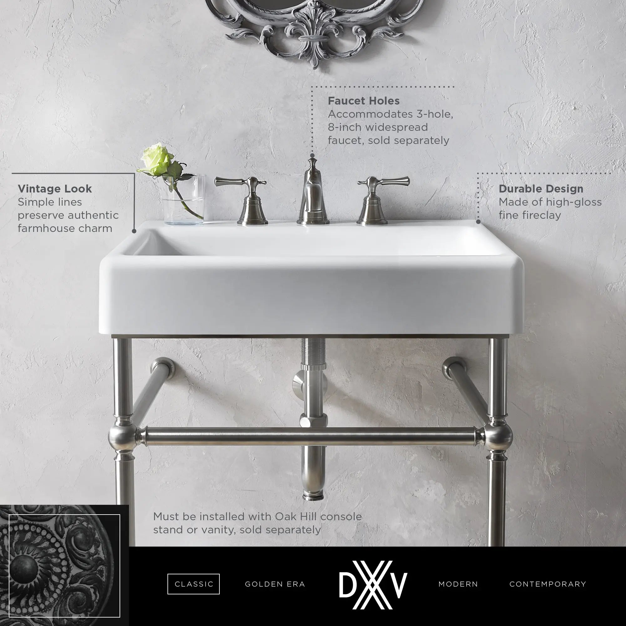 Lavabo de 24 po Oak Hill - trois trous // CANVAS WHITE // 68422_DXV_Oak_Hill_Sink_D20161008_Info_1_CDNwebp.webp