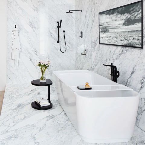 Robinet de bain à installation au plancher DXV Modulus avec à douchette et poignées à levier