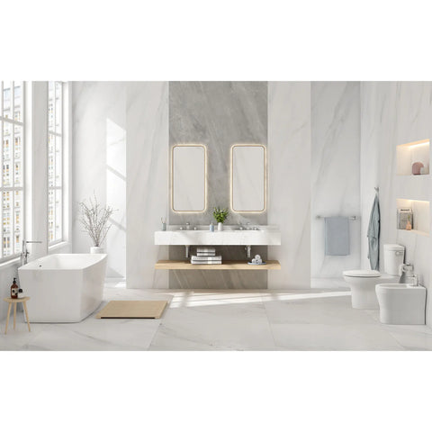 Toilette Equility, 2 pièces à cuvette allongée à hauteur de chaise, levier de déclenchement à droite avec siège
