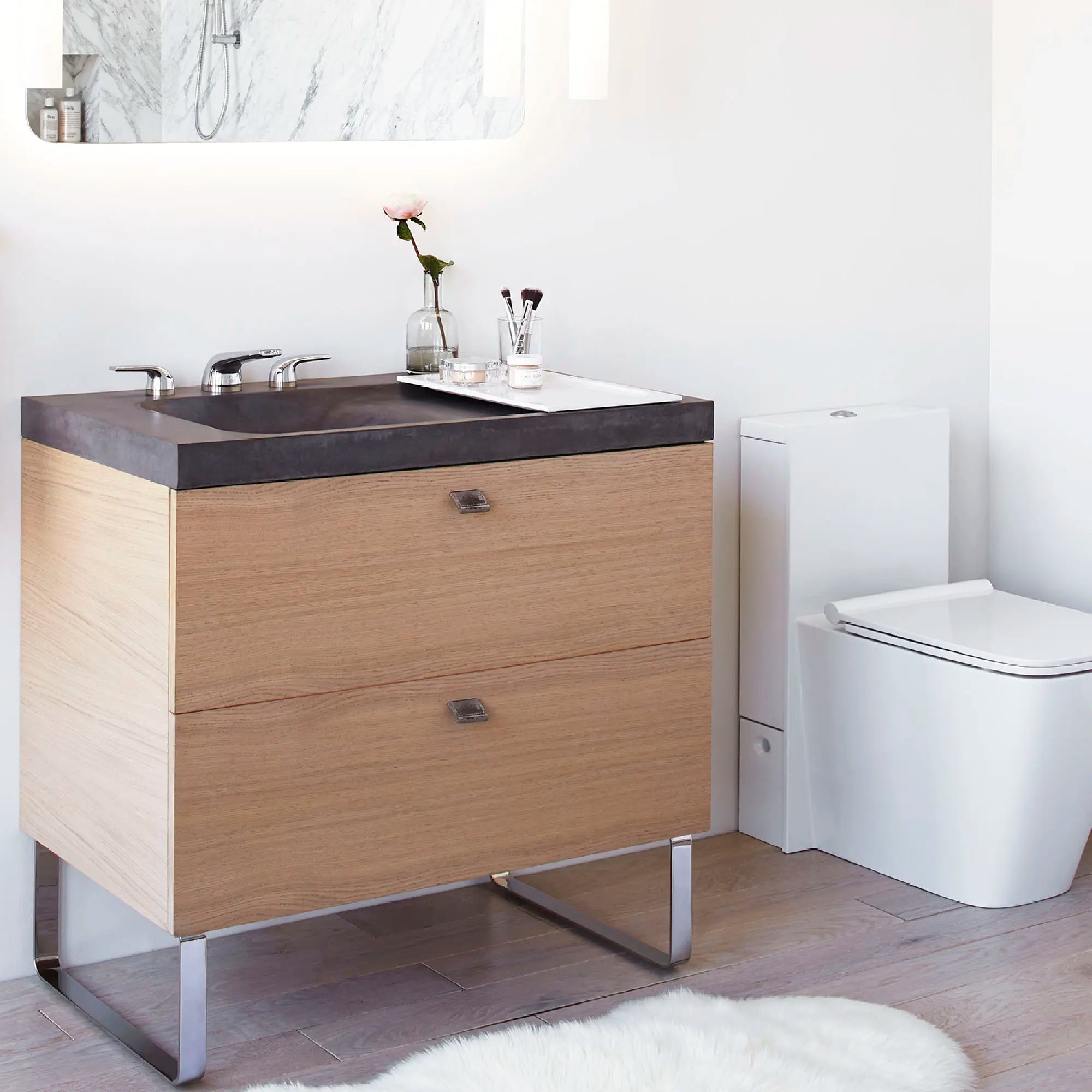Robinet de lavabo espacé à 2 poignées DXV Modulus avec poignées à levier // NICKEL BROSSÉ // 83853_B-D21050036LH08409_CDNwebp.webp