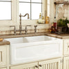 [D35402250.355] Victorian 2-Handle Widespread Bridge Kitchen Faucet with Side Spray and Lever Handles - Polished Chrome