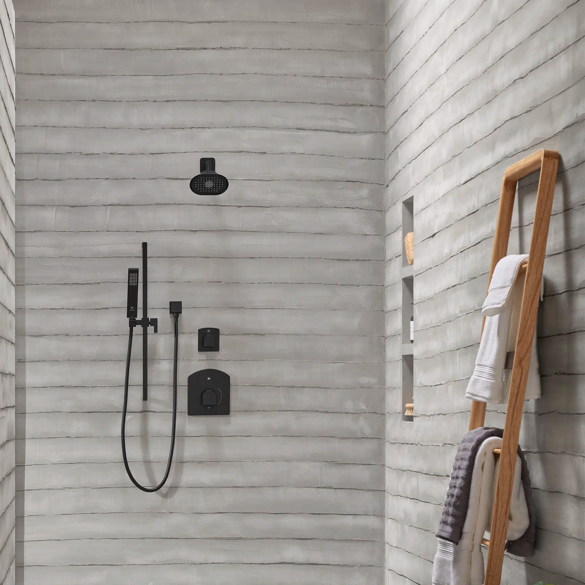 Ensemble de douche personnelle avec douchette Carré // NOIR MAT // 86123_B-D3570043C.243_D3510977C.243_D35109500.243_D35109430.243_CDNwebp.webp