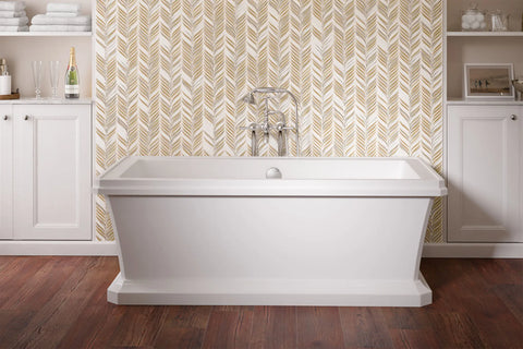 Robinet de bain à installation au plancher Fitzgerald avec à douchette et poignées à levier