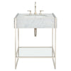 Belshire® 30 in. Console Legs with Glass Shelf // PLATINUM NICKEL // 91467_D20205000415_D19080003550_D21065000150_D35170820150_D35170801150_CDNwebp.webp