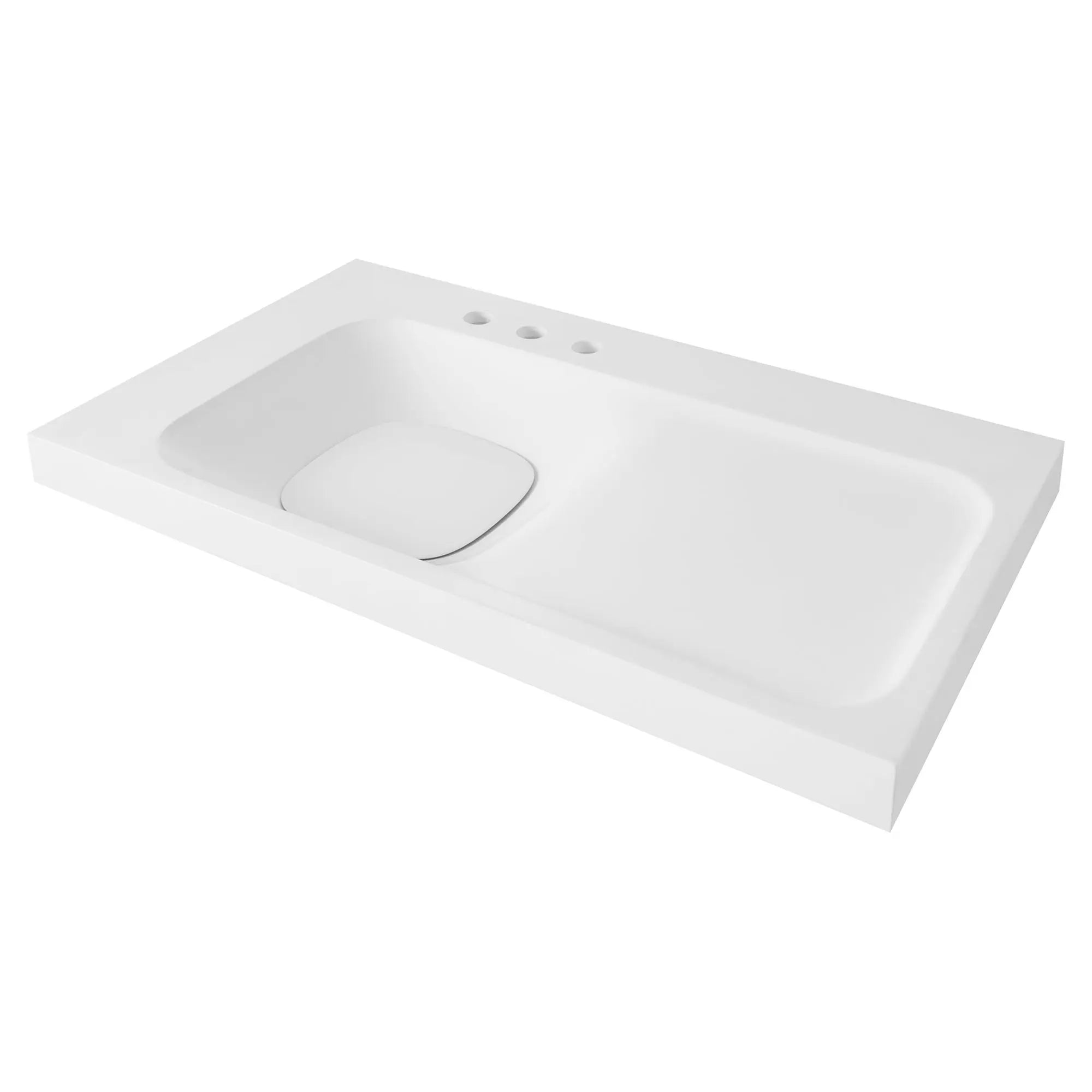 Lavabo de 36 po DXV Modulus - trois trous, G (sur la gauche) // CANVAS WHITE // 91551_D21045036LH08.415_CDNwebp.webp