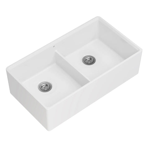 Évier de cuisine à tablier à cuvette double de 36 po Etre