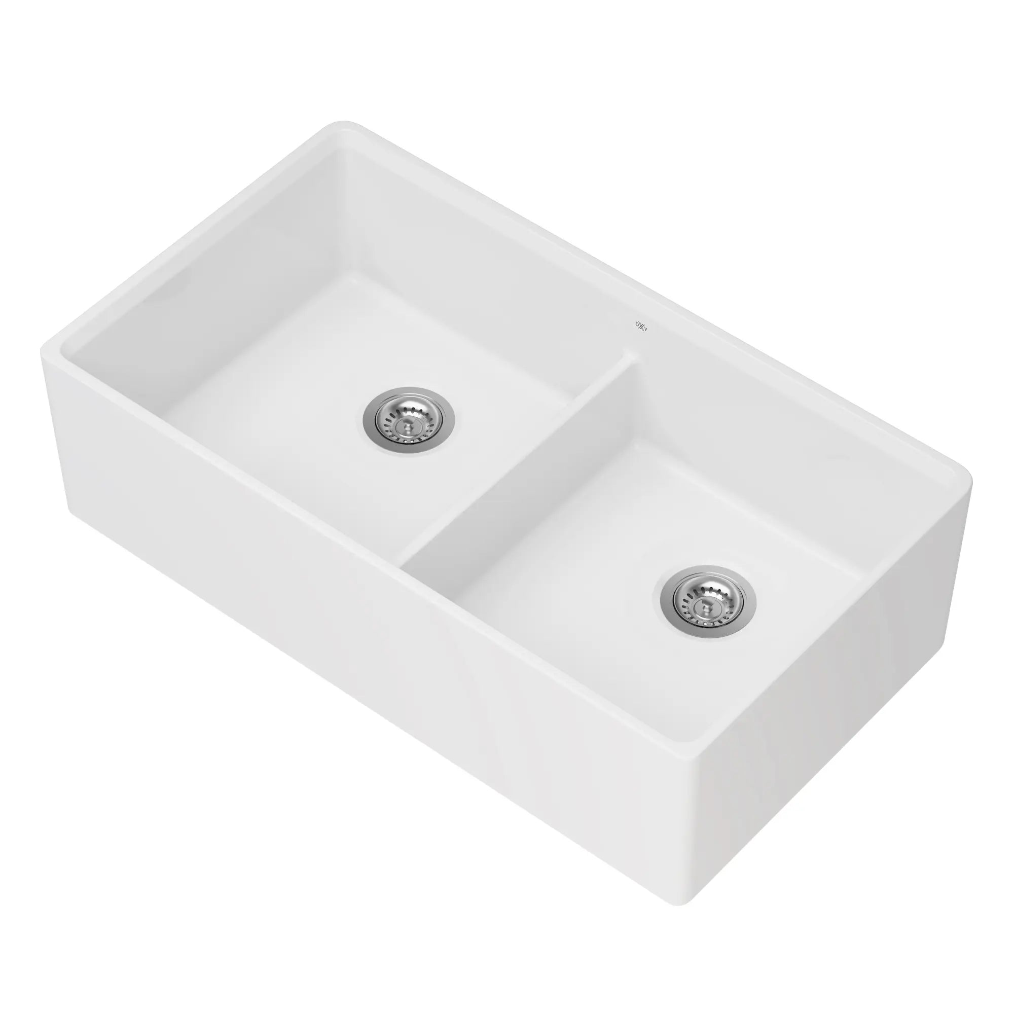 Évier de cuisine à tablier à cuvette double de 36 po Etre // 36 X 20 IN / DOUBLE BOWL / CANVAS WHITE // 91641_D21180DB3620.415_2_CDNwebp.webp