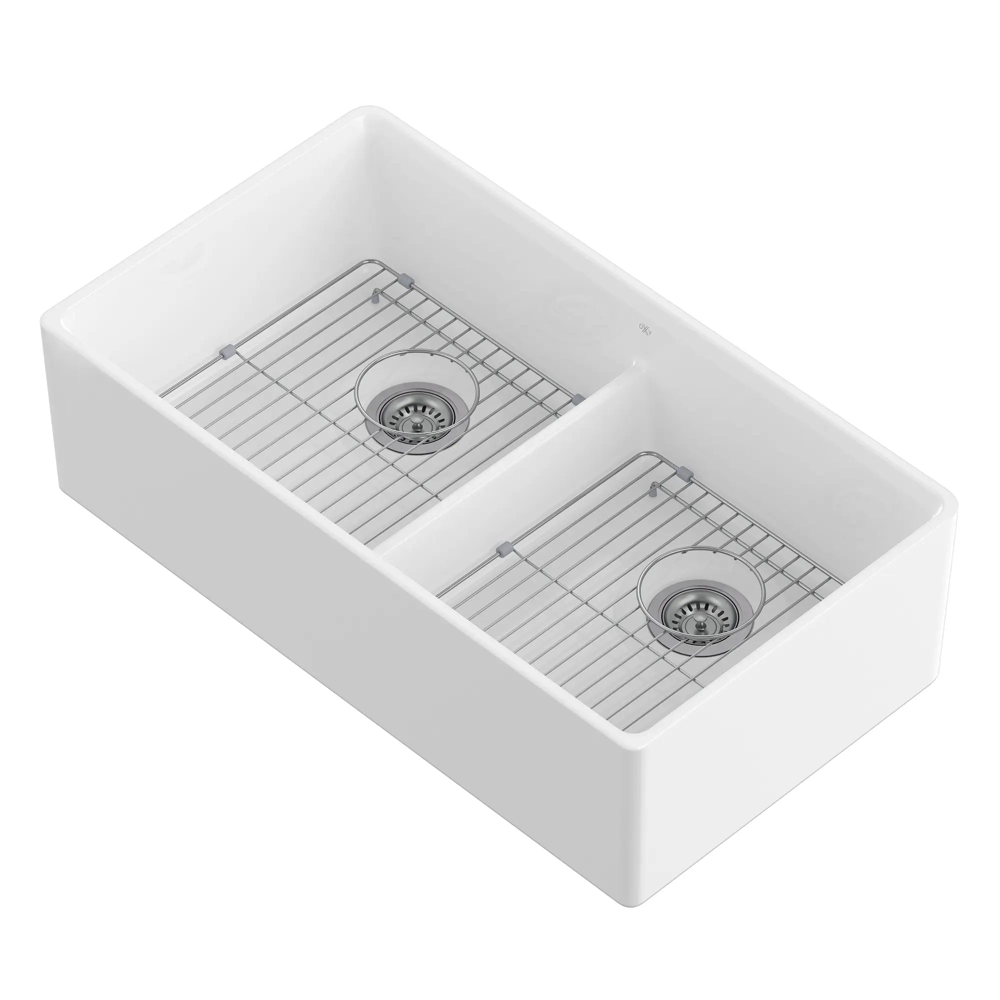Évier de cuisine à tablier à cuvette double de 36 po Etre // 36 X 20 IN / DOUBLE BOWL / CANVAS WHITE // 91660_D21180DB3620.415_5_CDNwebp.webp