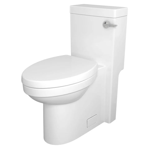 Toilette Cossu monopièce à cuvette allongée à hauteur de chaise avec levier de déclenchement à droite et siège