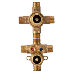[D35005523S.191] 2-Handle Thermostatic Rough Valve with 3-Way Diverter Shared Functions - Unfinished