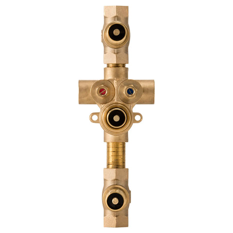 Robinet brut thermostatique à trois poignées avec 2 contrôles du volume