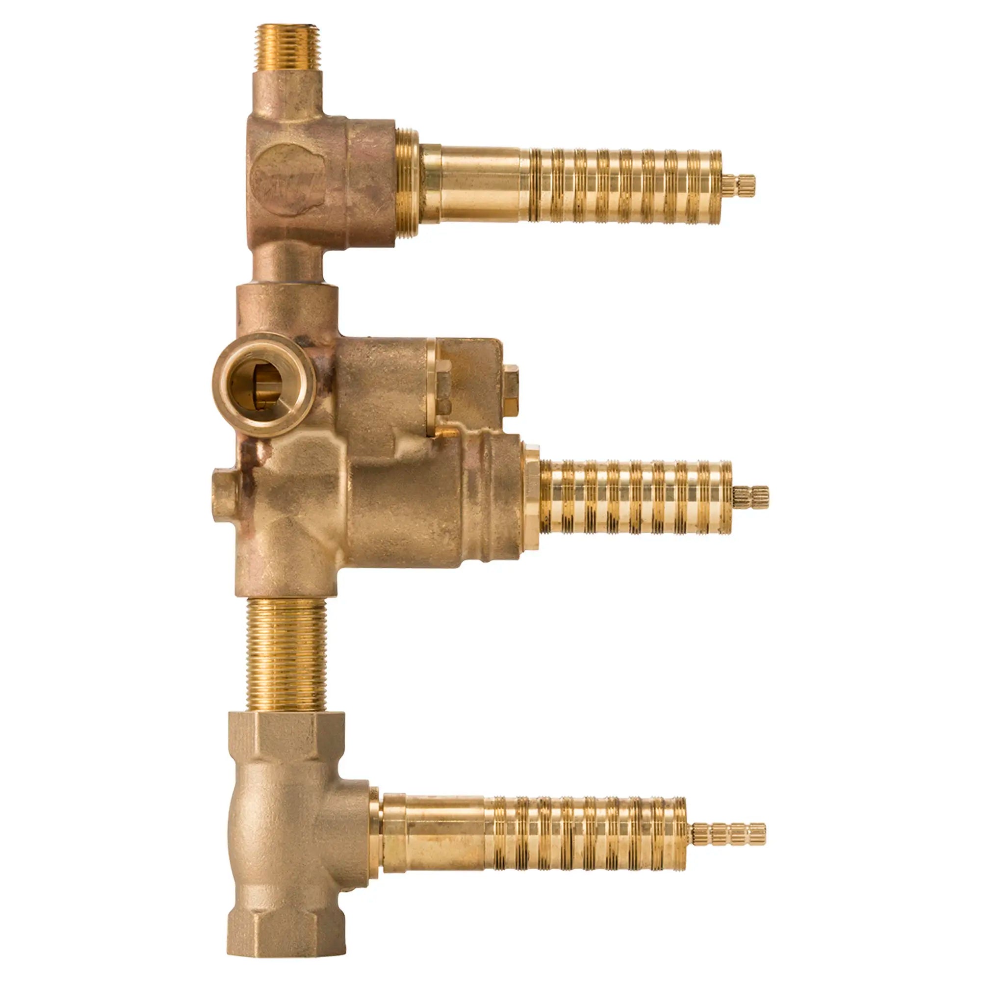 Robinet brut thermostatique à trois poignées avec inverseur à deux voies - Fonctions non partagées (discret) // UNFINISHED // 92795_D35005533191_2_CDNwebp.webp