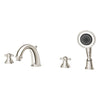 [D3510194C.150] Ashbee 2-Handle Deck Mount Bathtub Faucet with Hand Shower and Cross Handles - Polished Chrome
