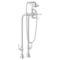 [D3510195C.100] Traditional Floor Mount Bathtub Filler with Hand Shower and Lever Handles - Polished Chrome