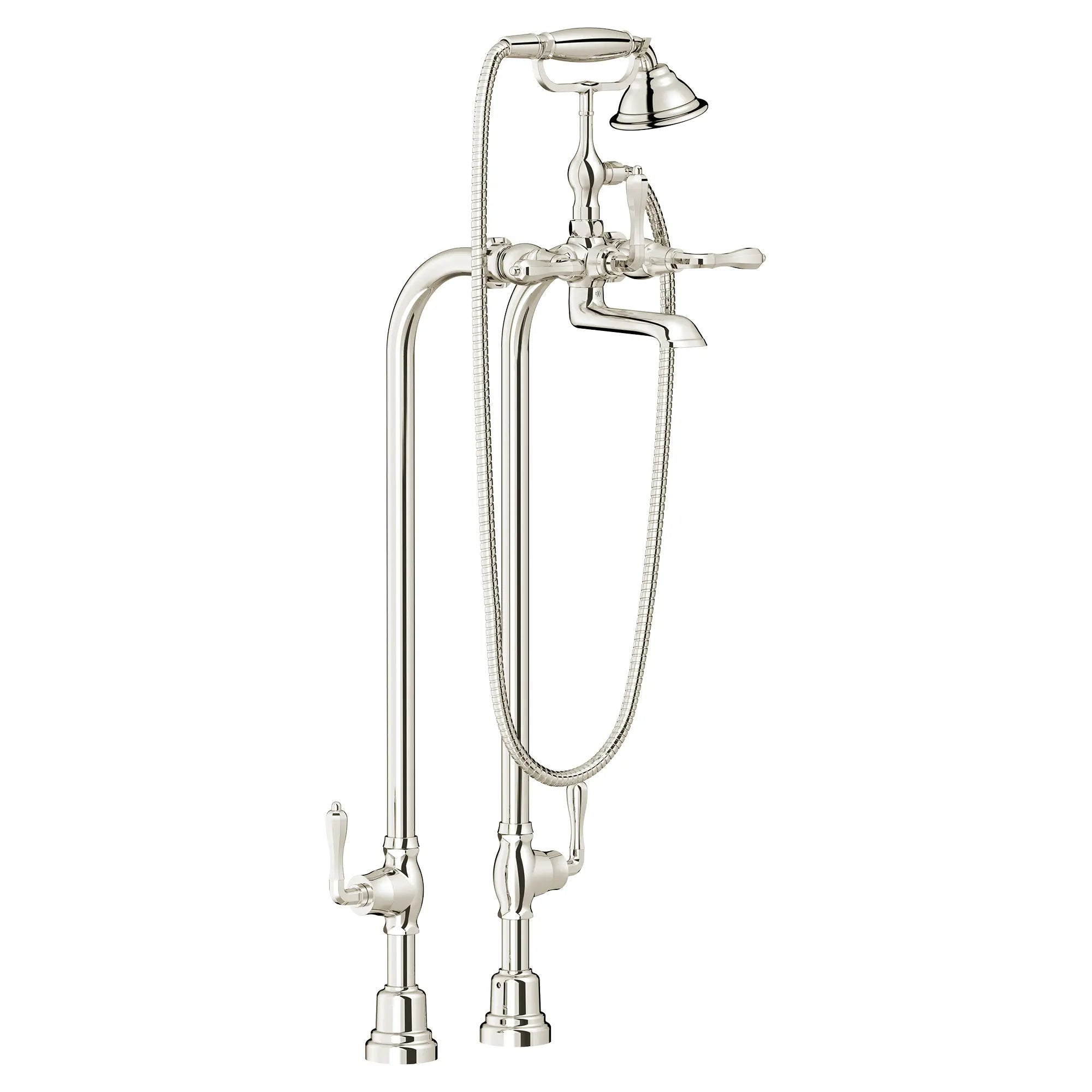 Robinet de bain à installation au plancher Traditionnel avec à douchette et poignées à levier Ashbee // PLATINUM NICKEL // 92968_D3510195C.150_CDNwebp.webp