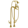 [D3510295C.427] Transitional Floor Mount Bathtub Filler with Hand Shower and Lever Handles - Polished Chrome