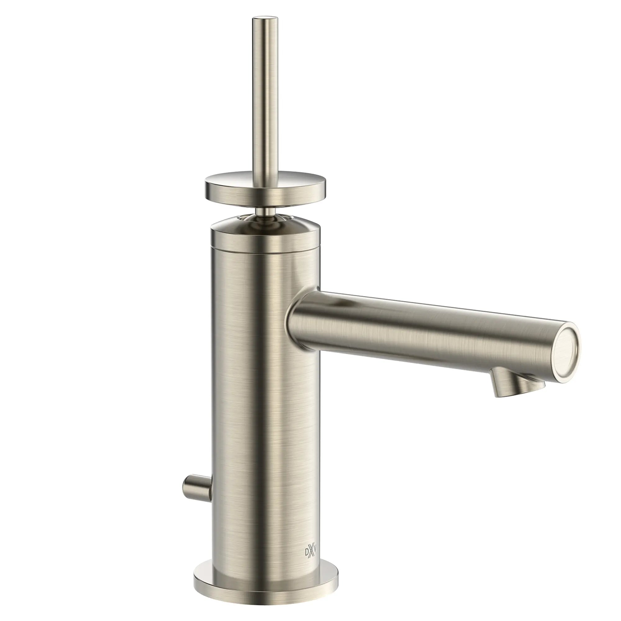 Robinet de lavabo à monocommande Percy avec indicateurs rouge et bleu sur la poignée en tige // NICKEL BROSSÉ // 93693_D35105100RB.144_CDNwebp.webp