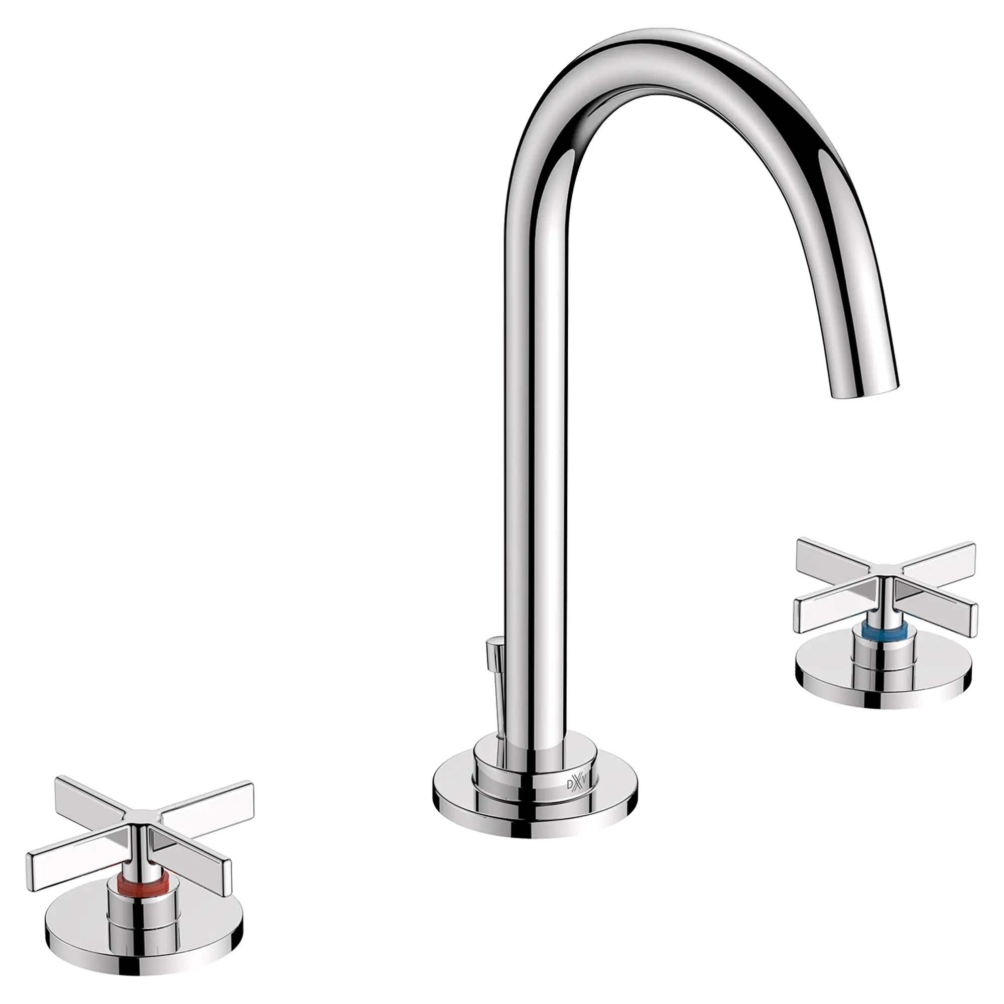 Robinet de lavabo espacé à 2 poignées Percy avec Indicateurs rouge et bleu sur les poignées en croix // CHROME POLI // 94267_D35105840RB.100_CDNwebp.webp