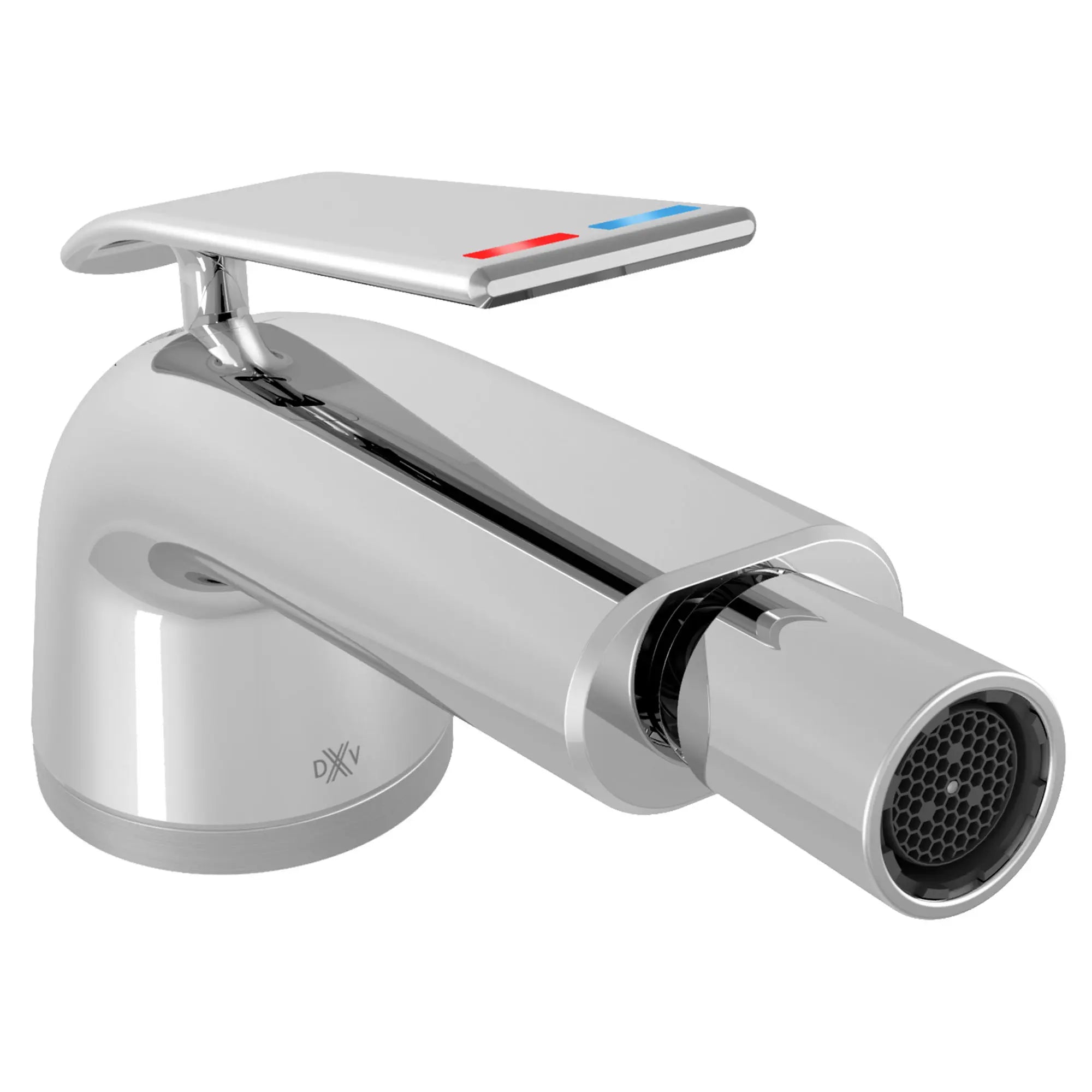 Robinet pour bidet DXV Modulus avec indicateurs rouge et bleu sur la poignée // CHROME POLI // 95080_D35120012RB100_2_CDNwebp.webp