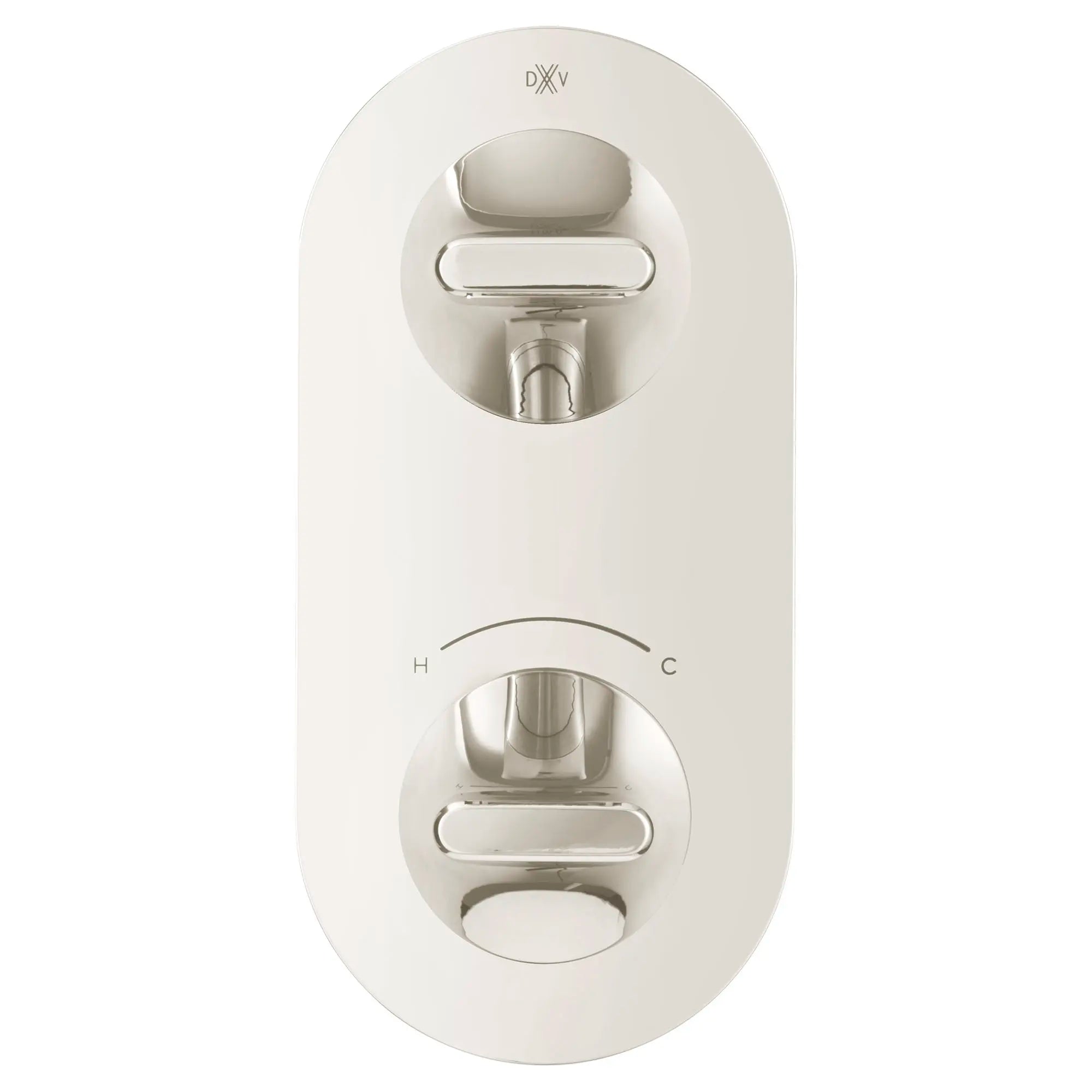 Garniture pour robinet thermostatique à deux poignées DXV Modulus // PLATINUM NICKEL // 95324_D35120527150_CDNwebp.webp