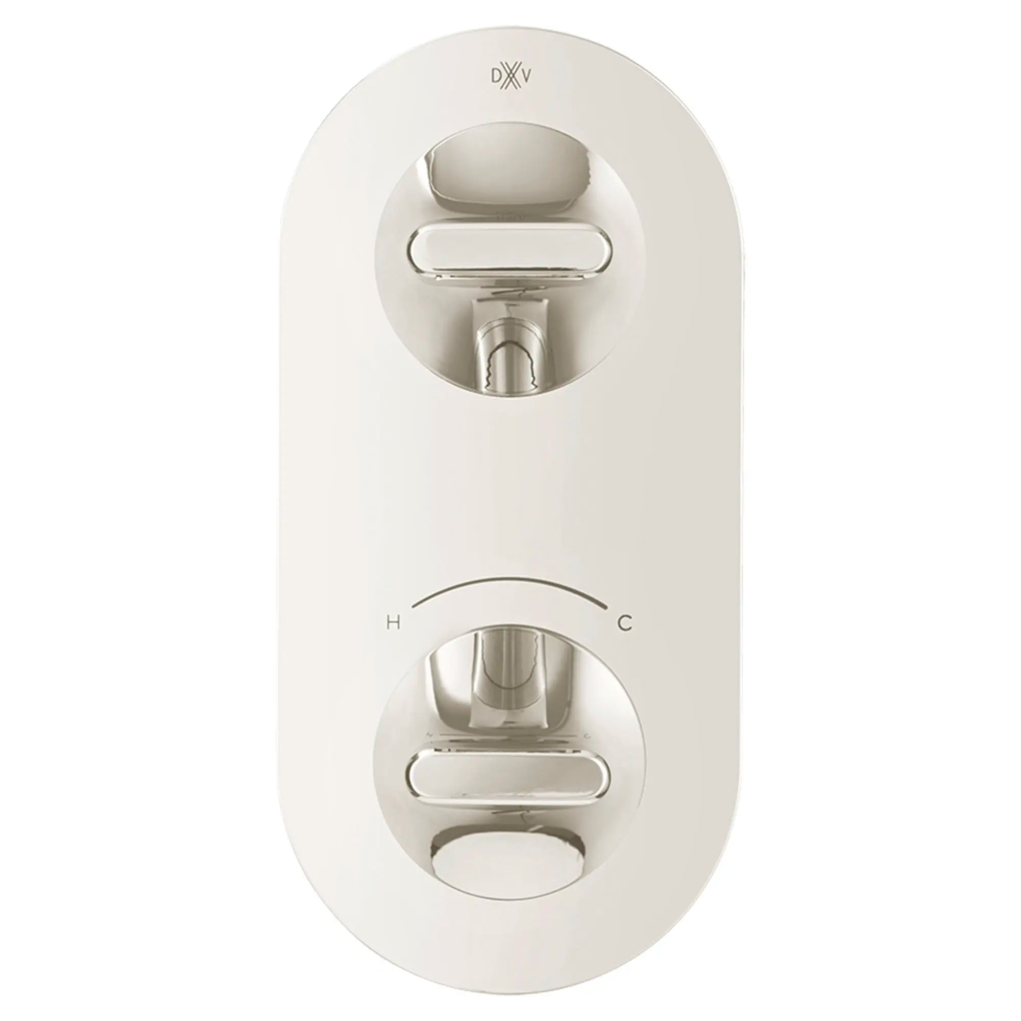 Garniture pour robinet thermostatique à deux poignées DXV Modulus // PLATINUM NICKEL // 95325_D35120527150_CDNwebp.webp