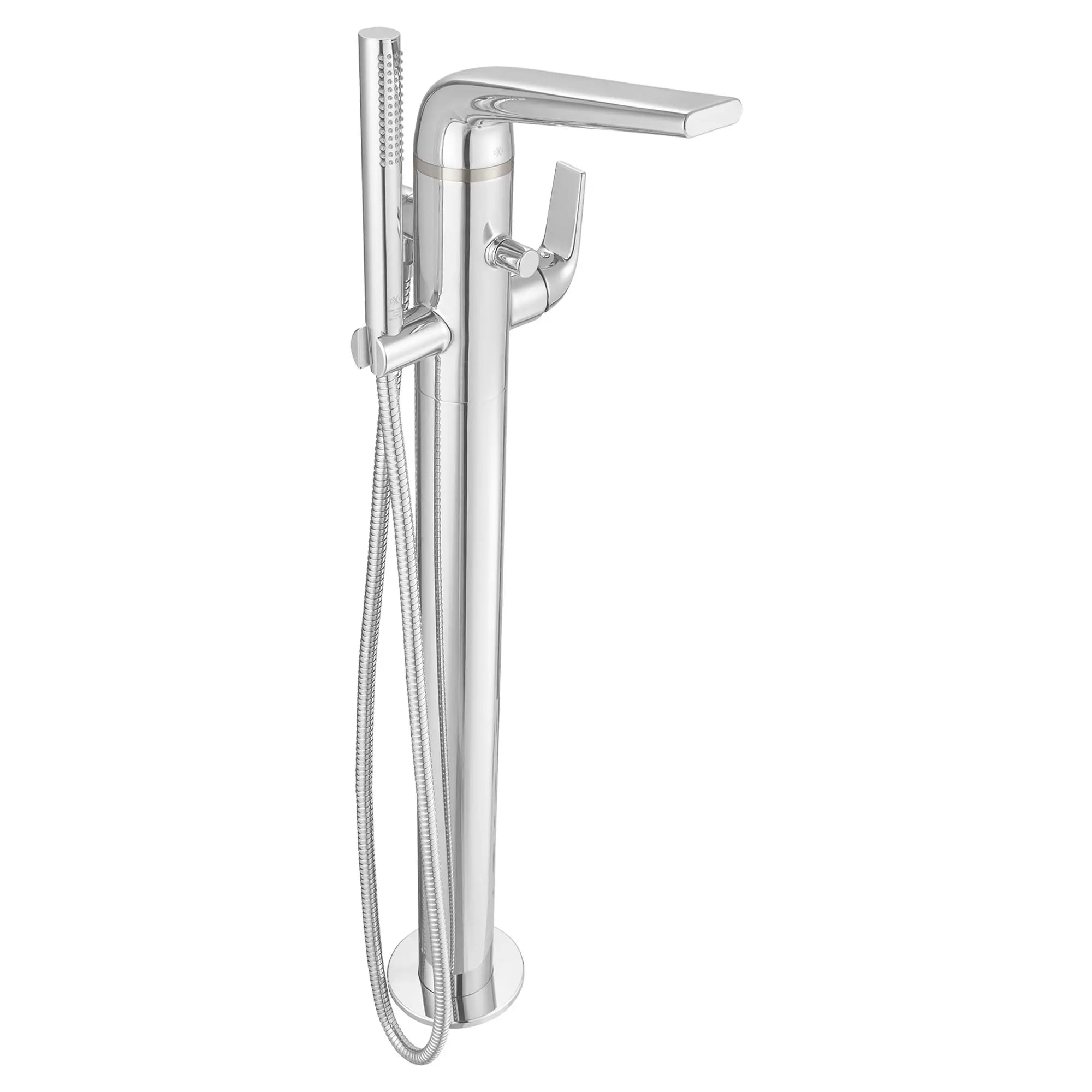 Robinet de bain à installation au plancher DXV Modulus avec à douchette et poignées à levier // CHROME POLI // 95460_D35120951100_CDNwebp.webp