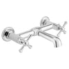 [D35155470.100] Oak Hill® 2-Handle Wall Mount Bathroom Faucet with Cross Handles - Polished Chrome