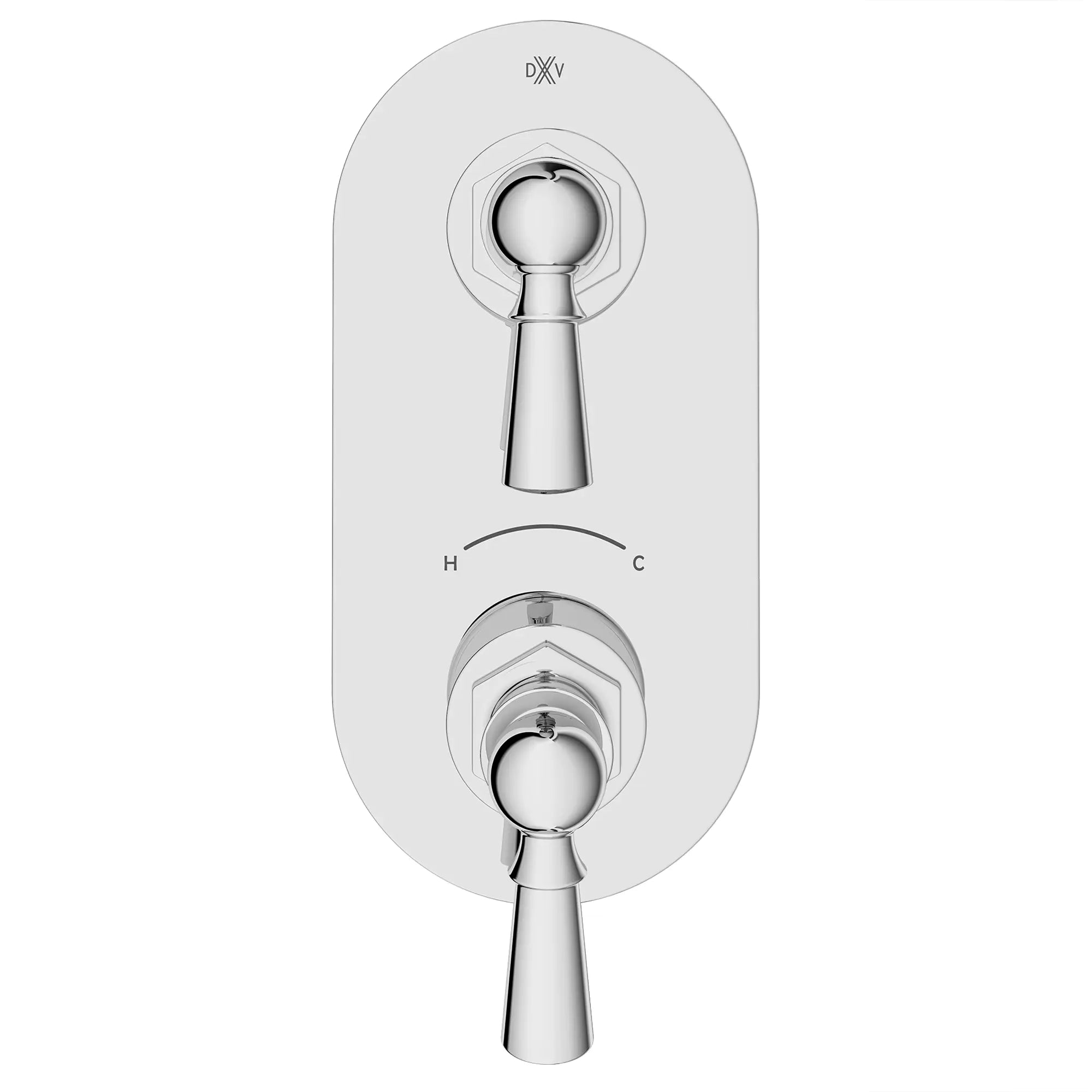 Garniture pour robinet thermostatique à deux poignées Oak Hill avec poignées à levier // CHROME POLI // 95752_D35155527.100_CDNwebp.webp