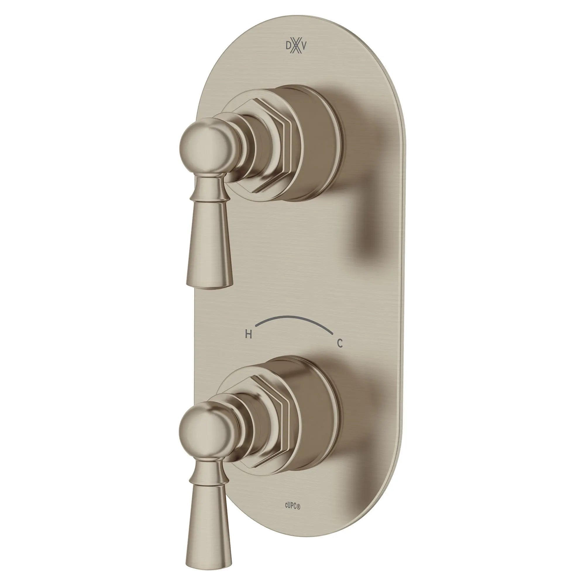 Garniture pour robinet thermostatique à deux poignées Oak Hill avec poignées à levier // NICKEL BROSSÉ // 95761_D35155527.144_2_CDNwebp.webp