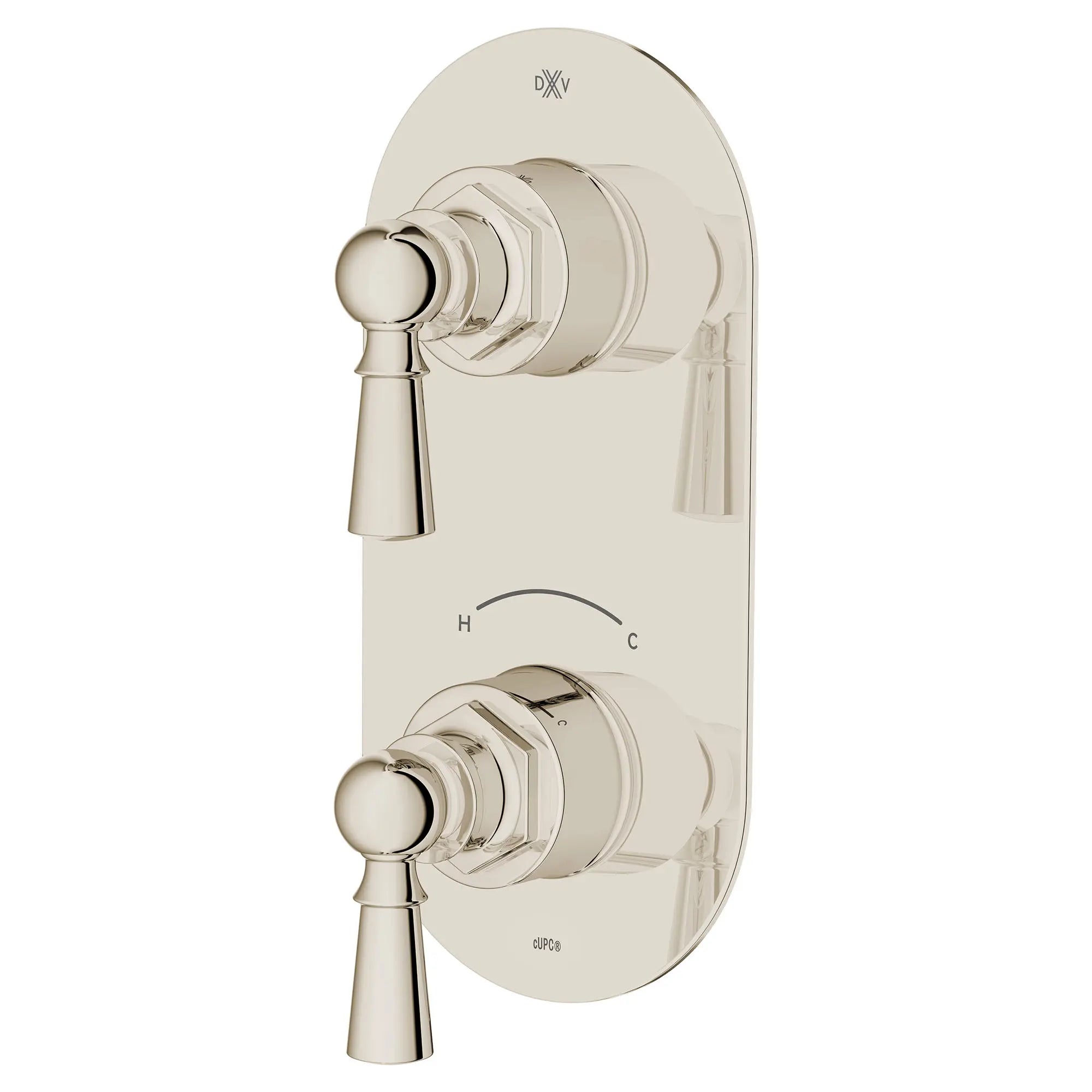 Garniture pour robinet thermostatique à deux poignées Oak Hill avec poignées à levier // PLATINUM NICKEL // 95767_D35155527.150_2_CDNwebp.webp