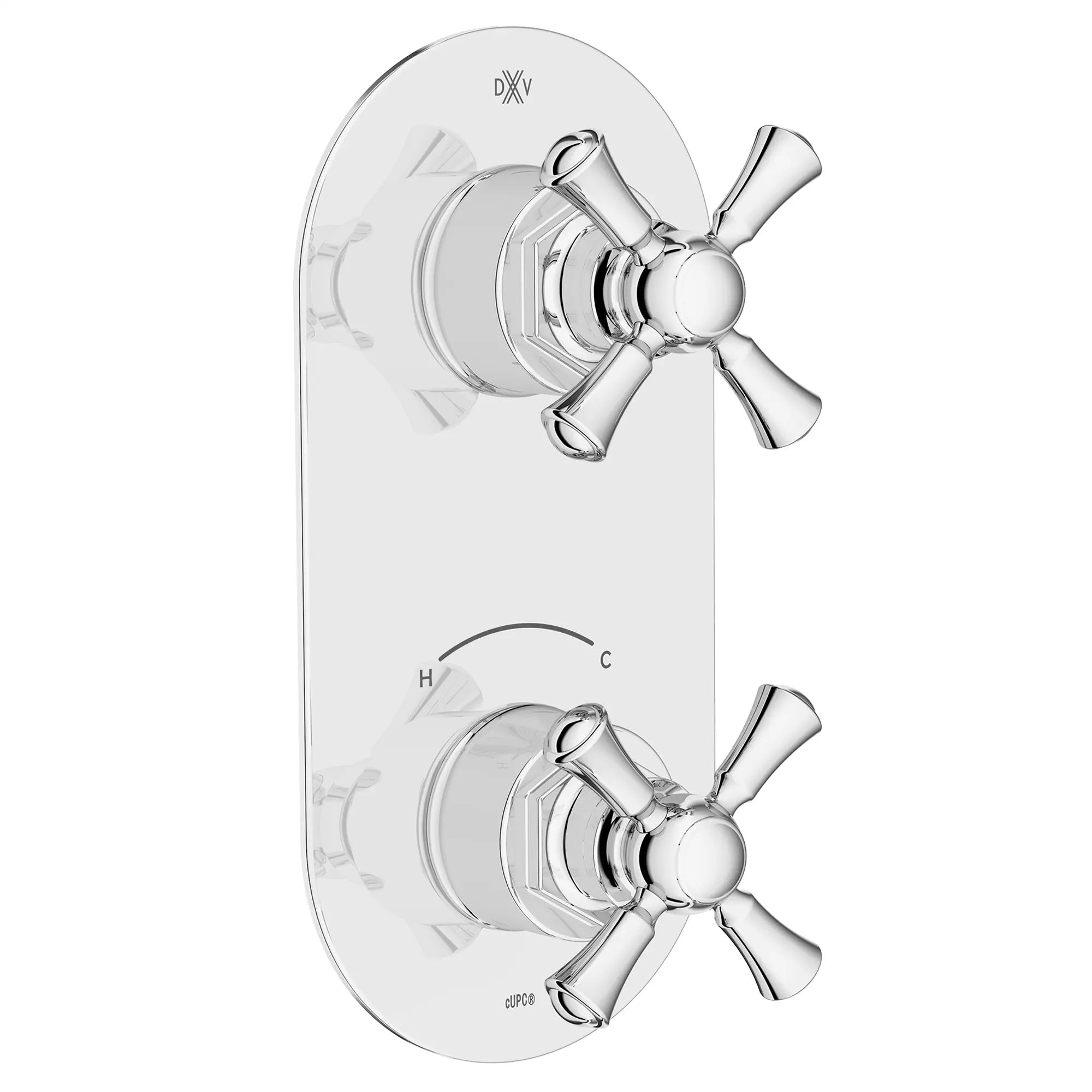 Garniture pour robinet thermostatique à deux poignées Oak Hill avec poignées en croix // CHROME POLI // 95774_D35155528.100_1_CDNwebp.webp