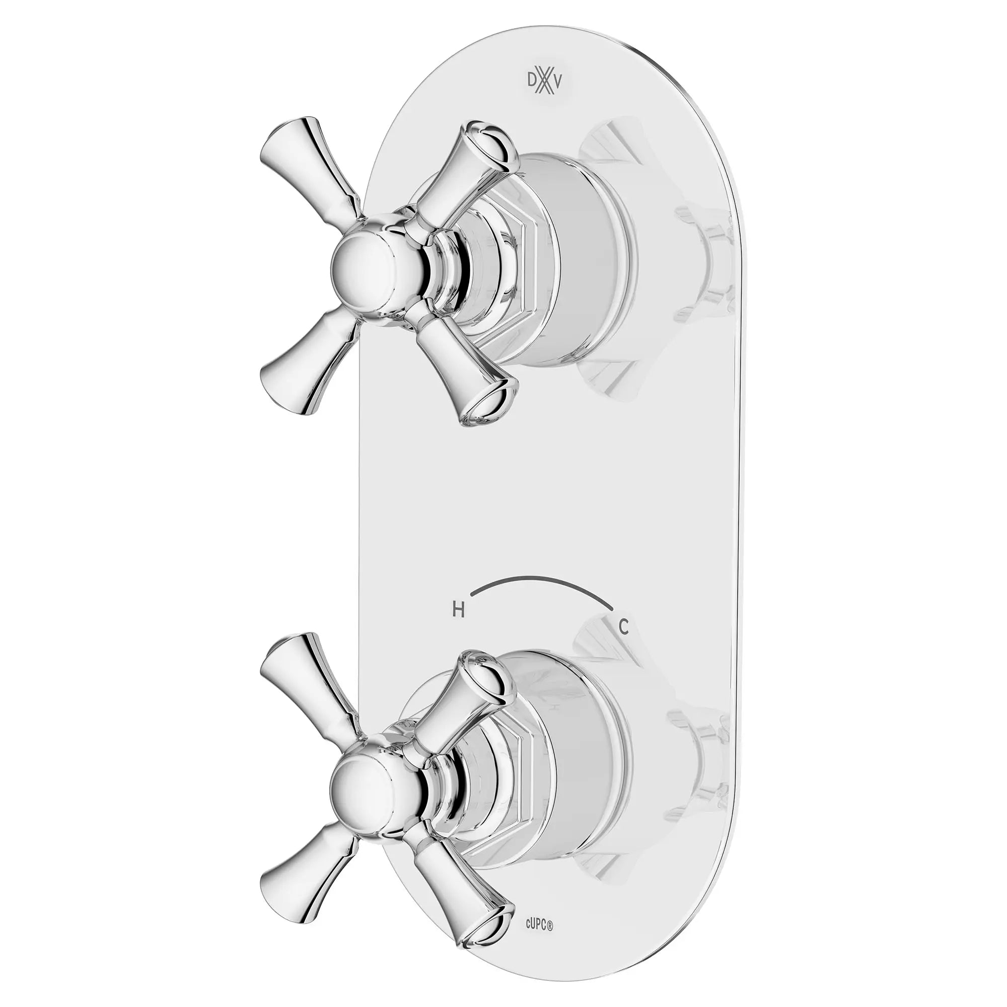 Garniture pour robinet thermostatique à deux poignées Oak Hill avec poignées en croix // CHROME POLI // 95778_D35155528.100_2_CDNwebp.webp