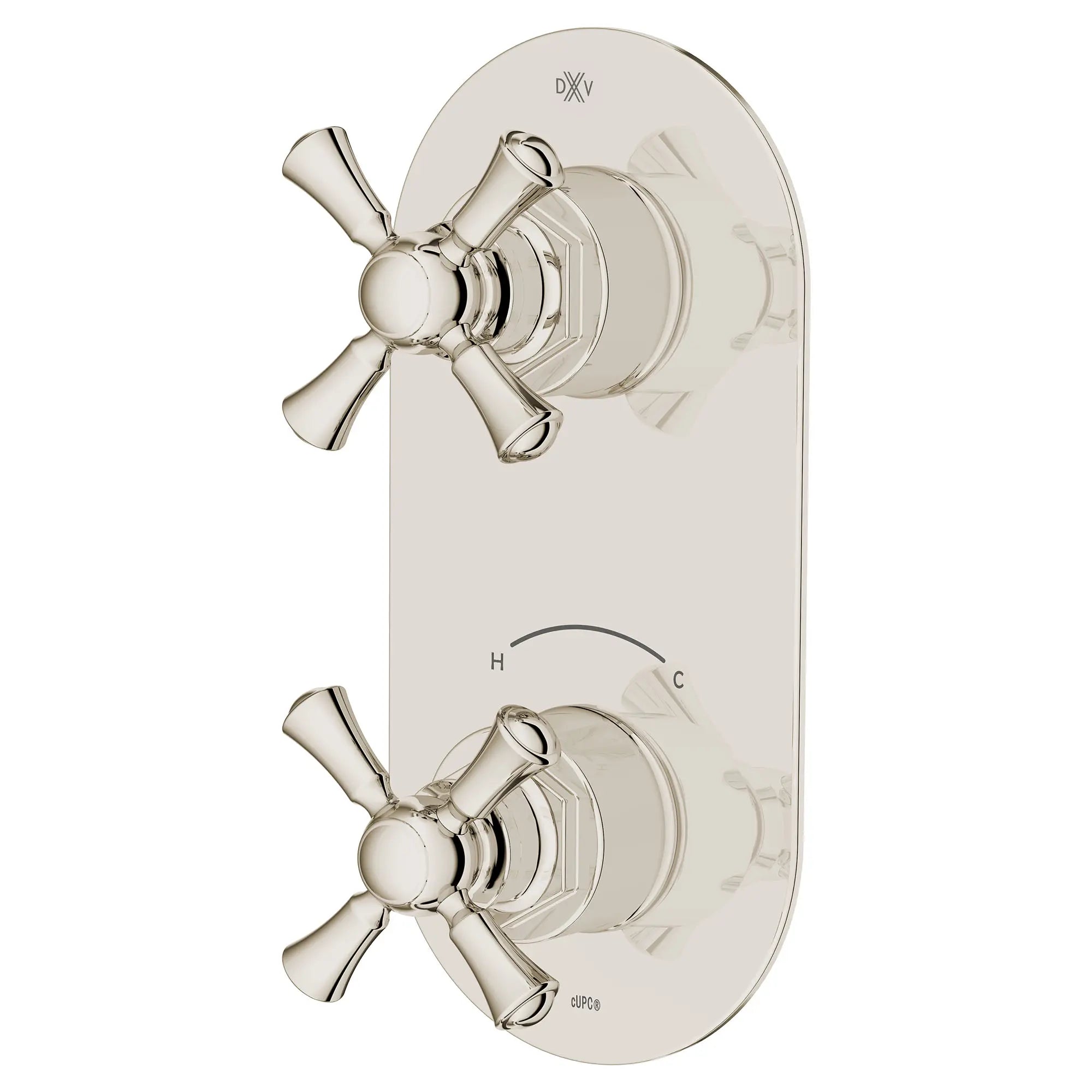 Garniture pour robinet thermostatique à deux poignées Oak Hill avec poignées en croix // PLATINUM NICKEL // 95787_D35155528.150_2_CDNwebp.webp