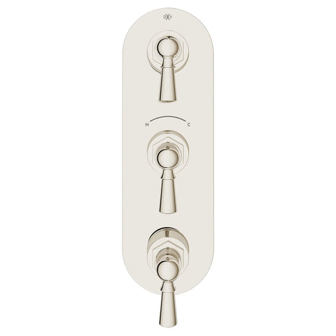 Garniture pour robinet thermostatique à trois poignées Oak Hill avec poignées à levier