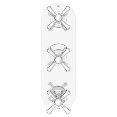 Oak Hill® 3-Handle Thermostatic Valve Trim Only with Cross Handles // POLISHED CHROME // 95813_D35155538.100_CDNwebp.webp