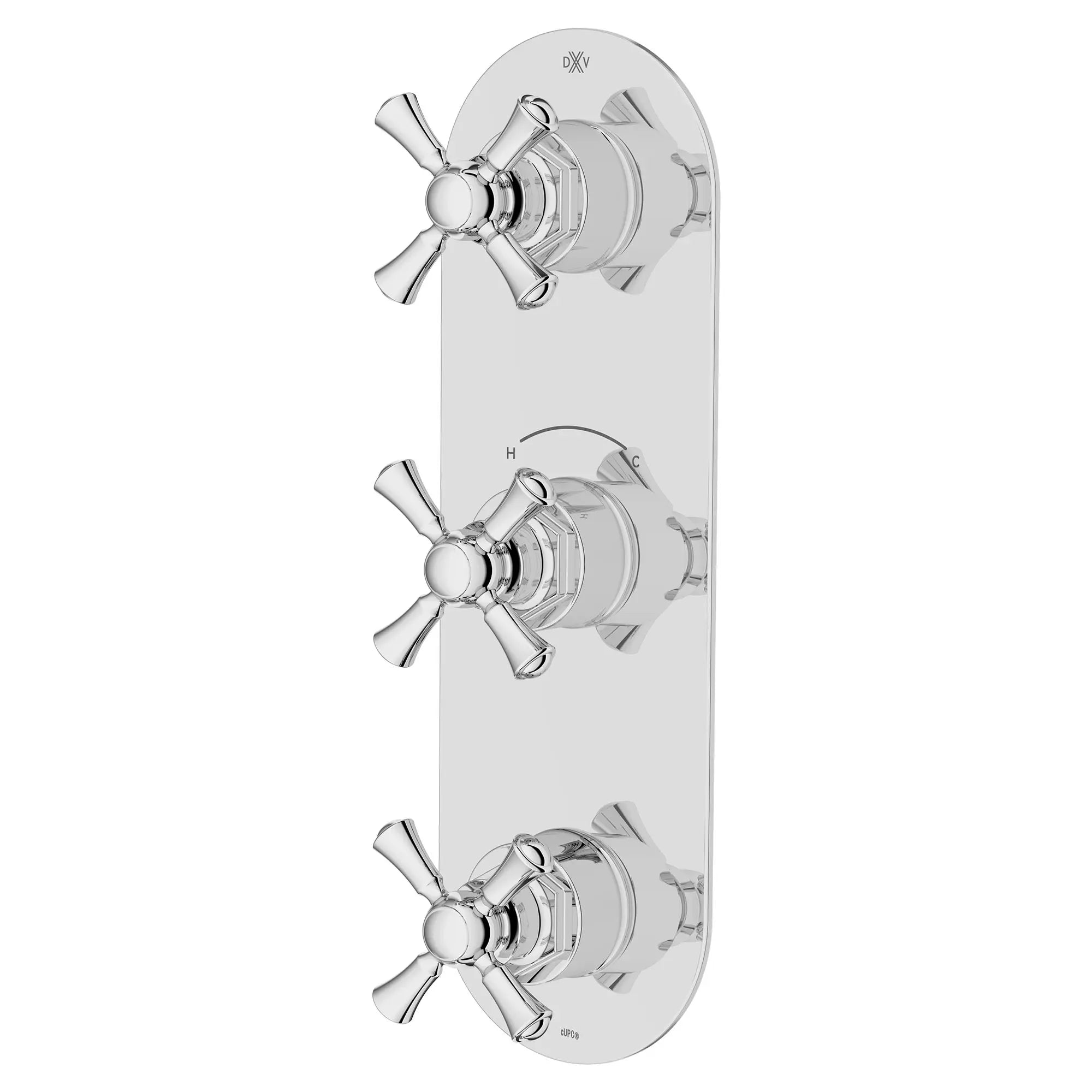 Garniture pour robinet thermostatique à trois poignées Oak Hill avec poignées en croix // CHROME POLI // 95817_D35155538.100_2_CDNwebp.webp
