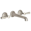 [D35160450.144] Fitzgerald 2-Handle Wall Mount Widespread Bathroom Faucet with Lever Handles - Polished Chrome