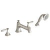 [D35160900.144] Fitzgerald 2-Handle Deck Mount Bathtub Faucet with Hand Shower and Lever Handles - Polished Chrome