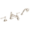 [D35160900.150] Fitzgerald 2-Handle Deck Mount Bathtub Faucet with Hand Shower and Lever Handles - Polished Chrome