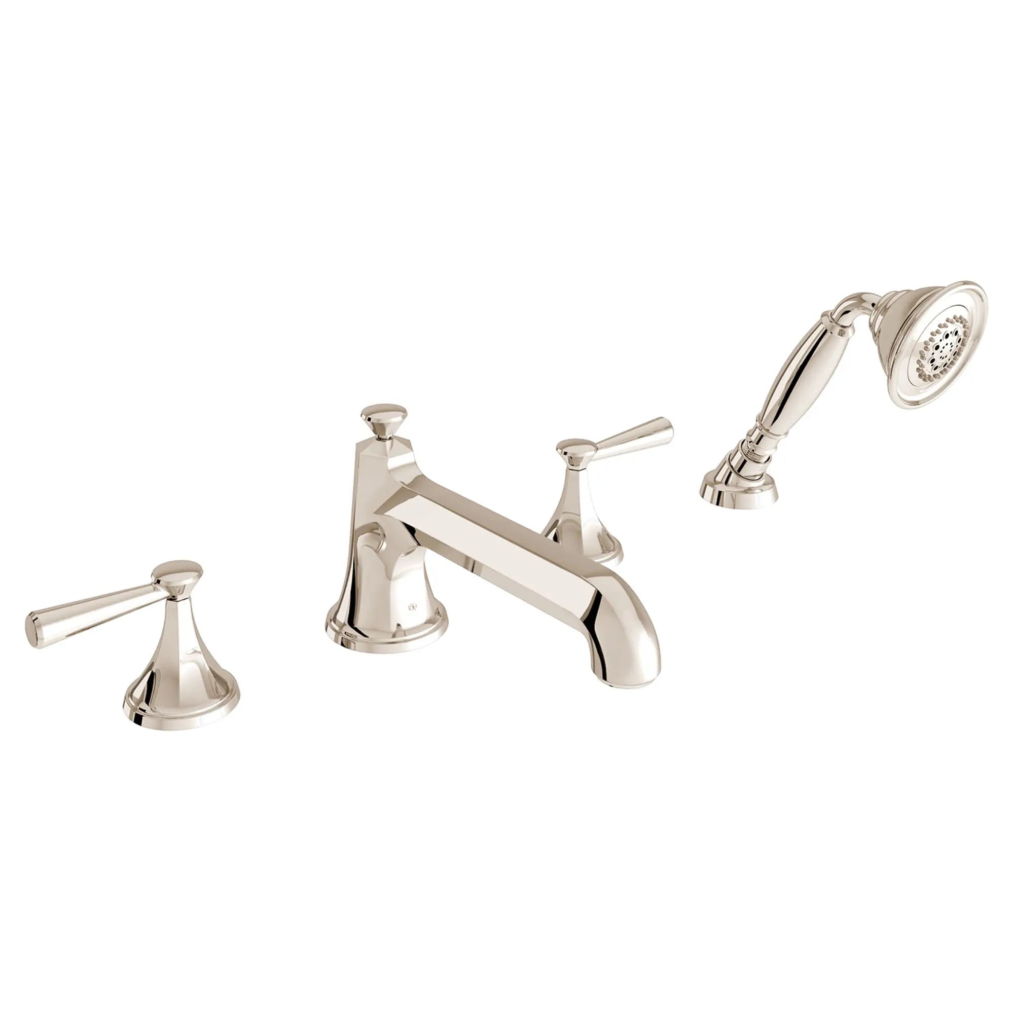Robinet de bain romain à 2 poignées Fitzgerald avec à douchette et poignées à levier // PLATINUM NICKEL // 96062_D35160900150_CDNwebp.webp