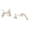 [D35160900.150] Fitzgerald 2-Handle Deck Mount Bathtub Faucet with Hand Shower and Lever Handles - Polished Chrome
