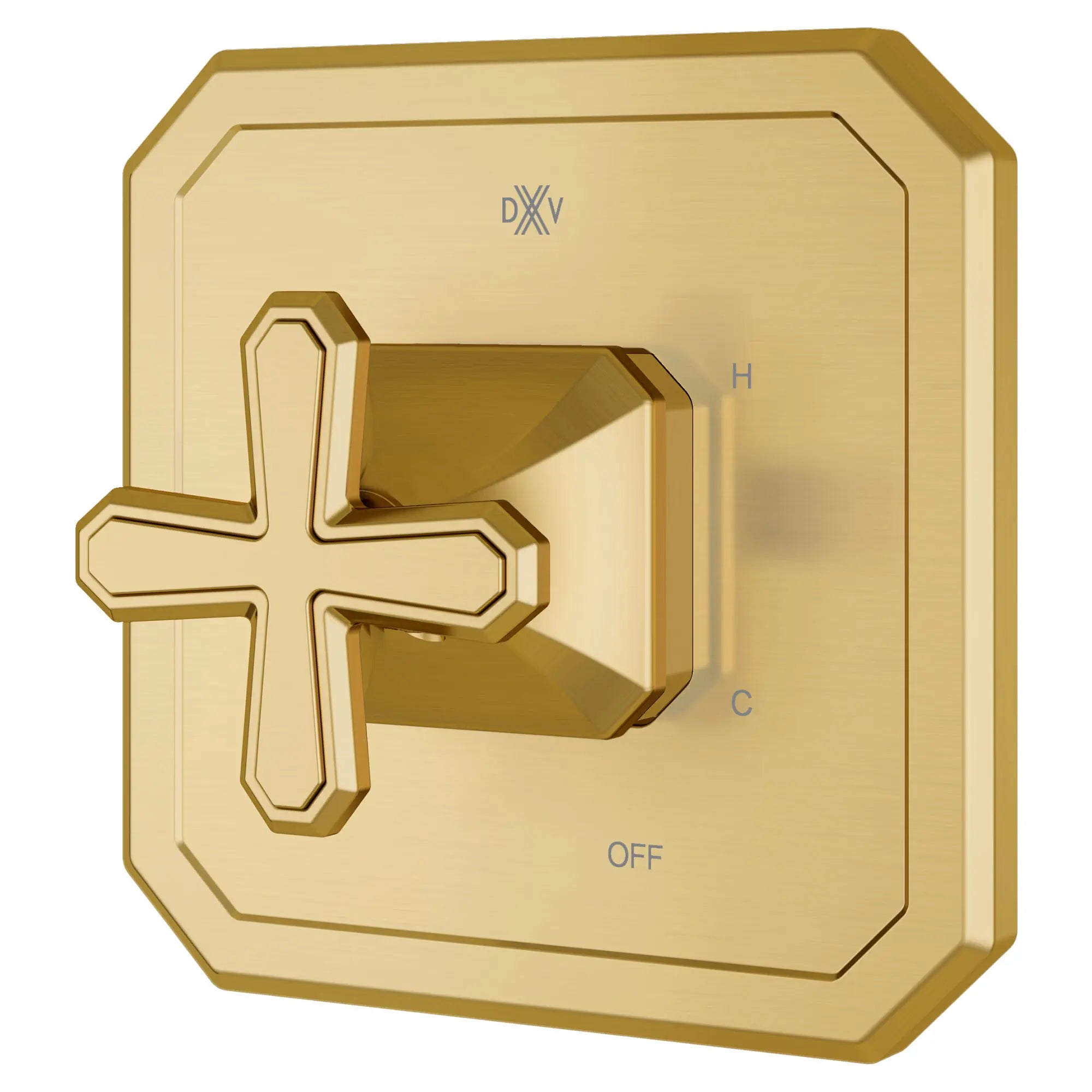 Garniture pour robinet à pression équilibrée Belshire avec poignée en croix // SATIN BRASS // 96237_D35170520427_2_CDNwebp.webp